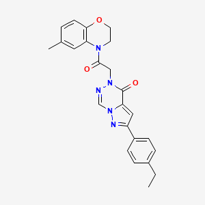 molecular formula C24H23N5O3 B2475241 2-(4-ethylphenyl)-5-[2-(6-methyl-2,3-dihydro-4H-1,4-benzoxazin-4-yl)-2-oxoethyl]pyrazolo[1,5-d][1,2,4]triazin-4(5H)-one CAS No. 1291862-34-4