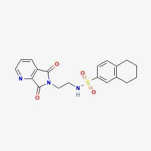 molecular formula C19H19N3O4S B2475244 N-(2-(5,7-dioxo-5H-pyrrolo[3,4-b]pyridin-6(7H)-yl)ethyl)-5,6,7,8-tetrahydronaphthalene-2-sulfonamide CAS No. 1988916-45-5