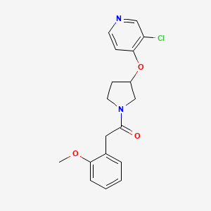 molecular formula C18H19ClN2O3 B2475249 1-(3-((3-Chloropyridin-4-yl)oxy)pyrrolidin-1-yl)-2-(2-methoxyphenyl)ethanone CAS No. 2034527-67-6