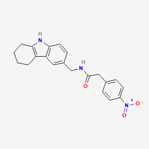 molecular formula C21H21N3O3 B2475251 2-(4-nitrophenyl)-N-((2,3,4,9-tetrahydro-1H-carbazol-6-yl)methyl)acetamide CAS No. 852138-54-6