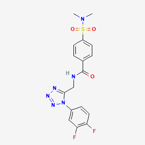 molecular formula C17H16F2N6O3S B2475259 N-((1-(3,4-difluorophenyl)-1H-tetrazol-5-yl)methyl)-4-(N,N-dimethylsulfamoyl)benzamide CAS No. 942000-12-6