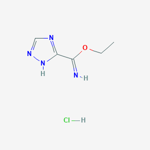 molecular formula C5H9ClN4O B2475262 ethyl 4H-1,2,4-triazole-3-carboximidate hydrochloride CAS No. 2172260-06-7