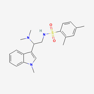 molecular formula C21H27N3O2S B2475265 N-(2-(dimethylamino)-2-(1-methyl-1H-indol-3-yl)ethyl)-2,4-dimethylbenzenesulfonamide CAS No. 1091383-75-3