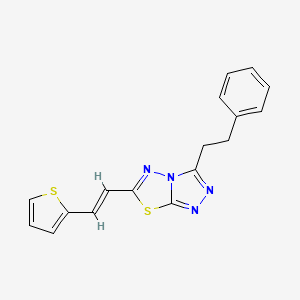 molecular formula C17H14N4S2 B2475266 (E)-3-苯乙基-6-(2-(噻吩-2-基)乙烯基)-[1,2,4]三唑并[3,4-b][1,3,4]噻二唑 CAS No. 838900-27-9