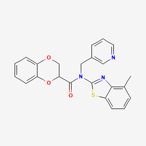 molecular formula C23H19N3O3S B2475281 N-(4-methylbenzo[d]thiazol-2-yl)-N-(pyridin-3-ylmethyl)-2,3-dihydrobenzo[b][1,4]dioxine-2-carboxamide CAS No. 895001-06-6