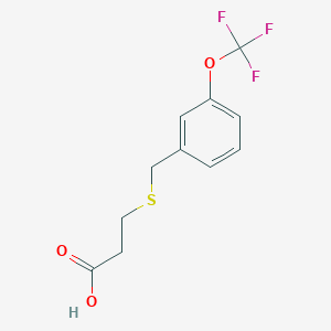 molecular formula C11H11F3O3S B2475286 3-((3-(Trifluoromethoxy)benzyl)thio)propanoic acid CAS No. 1189749-86-7