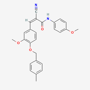 molecular formula C26H24N2O4 B2475290 (Z)-2-cyano-3-[3-methoxy-4-[(4-methylphenyl)methoxy]phenyl]-N-(4-methoxyphenyl)prop-2-enamide CAS No. 357317-61-4