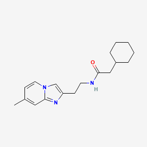 molecular formula C18H25N3O B2475295 2-cyclohexyl-N-(2-(7-methylimidazo[1,2-a]pyridin-2-yl)ethyl)acetamide CAS No. 868977-75-7