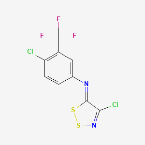 molecular formula C9H3Cl2F3N2S2 B2475296 4-chloro-N-(4-chloro-5H-1,2,3-dithiazol-5-yliden)-3-(trifluoromethyl)aniline CAS No. 306979-50-0