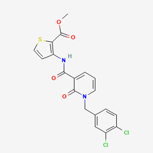 molecular formula C19H14Cl2N2O4S B2475301 3-({[1-(3,4-二氯苄基)-2-氧代-1,2-二氢-3-吡啶基]羰基}氨基)-2-噻吩甲酸甲酯 CAS No. 338782-95-9