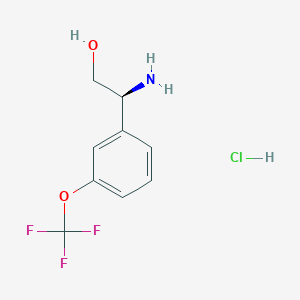 molecular formula C9H11ClF3NO2 B2475311 (2S)-2-Amino-2-[3-(trifluoromethoxy)phenyl]ethanol;hydrochloride CAS No. 1391531-55-7