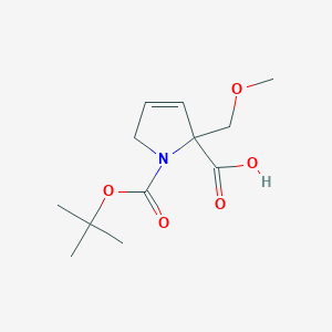 molecular formula C12H19NO5 B2475312 5-(Methoxymethyl)-1-[(2-methylpropan-2-yl)oxycarbonyl]-2H-pyrrole-5-carboxylic acid CAS No. 2580249-84-7