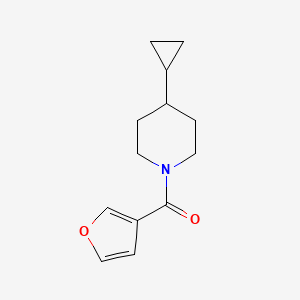 molecular formula C13H17NO2 B2475323 (4-Cyclopropylpiperidin-1-yl)-(furan-3-yl)methanone CAS No. 2320852-82-0