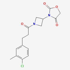 molecular formula C16H17ClN2O4 B2475325 3-(1-(3-(4-Chloro-3-methylphenyl)propanoyl)azetidin-3-yl)oxazolidine-2,4-dione CAS No. 1904238-47-6