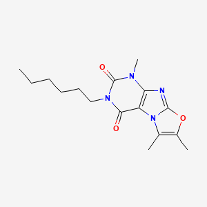 molecular formula C16H22N4O3 B2475331 3-hexyl-1,6,7-trimethyloxazolo[2,3-f]purine-2,4(1H,3H)-dione CAS No. 899751-44-1