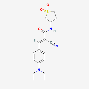 molecular formula C18H23N3O3S B2475346 (2E)-2-cyano-3-[4-(diethylamino)phenyl]-N-(1,1-dioxidotetrahydrothiophen-3-yl)prop-2-enamide CAS No. 324567-12-6