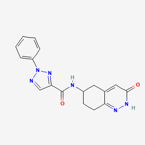 molecular formula C17H16N6O2 B2475347 N-(3-氧代-2,3,5,6,7,8-六氢环辛并啉-6-基)-2-苯基-2H-1,2,3-三唑-4-甲酰胺 CAS No. 1904184-02-6