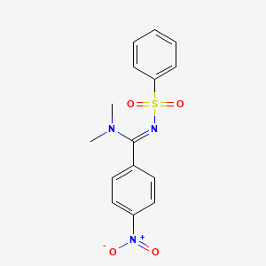 molecular formula C15H15N3O4S B2475350 N,N-diméthyl-4-nitro-N'-(phénylsulfonyl)benzènecarboximidamide CAS No. 838843-78-0