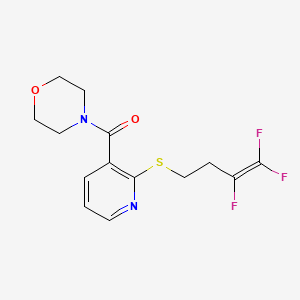 molecular formula C14H15F3N2O2S B2475359 吗啉{2-[(3,4,4-三氟-3-丁烯基)硫代]-3-吡啶基}甲酮 CAS No. 478081-12-8