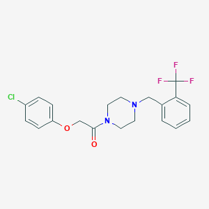 molecular formula C20H20ClF3N2O2 B247536 1-[(4-Chlorophenoxy)acetyl]-4-[2-(trifluoromethyl)benzyl]piperazine 