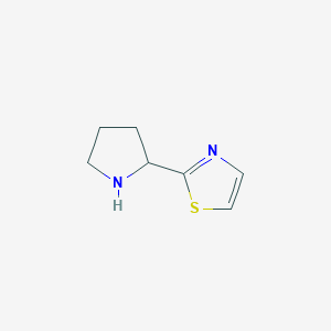 molecular formula C7H10N2S B2475362 2-(2-Pyrrolidinyl)-1,3-thiazole CAS No. 1217537-27-3; 524674-17-7