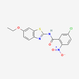 molecular formula C16H12ClN3O4S B2475371 5-chloro-N-(6-ethoxy-1,3-benzothiazol-2-yl)-2-nitrobenzamide CAS No. 476282-53-8