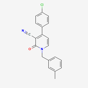 molecular formula C20H15ClN2O B2475372 4-(4-Chlorophenyl)-1-(3-methylbenzyl)-2-oxo-1,2-dihydro-3-pyridinecarbonitrile CAS No. 478080-35-2