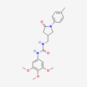 B2475373 1-((5-Oxo-1-(p-tolyl)pyrrolidin-3-yl)methyl)-3-(3,4,5-trimethoxyphenyl)urea CAS No. 954697-84-8