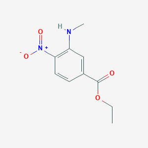 molecular formula C10H12N2O4 B2475377 3-Methylamino-4-nitro-benzoic acid ethyl ester CAS No. 1325724-30-8