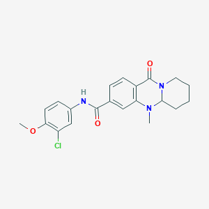 molecular formula C21H22ClN3O3 B2475397 N-(3-氯-4-甲氧基苯基)-5-甲基-11-氧代-5,6,7,8,9,11-六氢-5aH-吡啶并[2,1-b]喹唑啉-3-甲酰胺 CAS No. 1574622-11-9