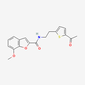 molecular formula C18H17NO4S B2475399 N-(2-(5-乙酰噻吩-2-基)乙基)-7-甲氧基苯并呋喃-2-甲酰胺 CAS No. 2034255-09-7