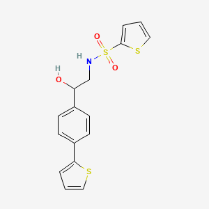 molecular formula C16H15NO3S3 B2475403 N-[2-Hydroxy-2-(4-thiophen-2-ylphenyl)ethyl]thiophene-2-sulfonamide CAS No. 2380186-58-1