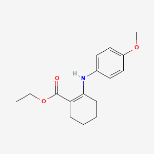 molecular formula C16H21NO3 B2475413 Ethyl 2-[(4-methoxyphenyl)amino]cyclohex-1-ene-1-carboxylate CAS No. 38778-80-2