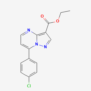 molecular formula C15H12ClN3O2 B2475414 Ethyl 7-(4-chlorophenyl)pyrazolo[1,5-a]pyrimidine-3-carboxylate CAS No. 741710-05-4