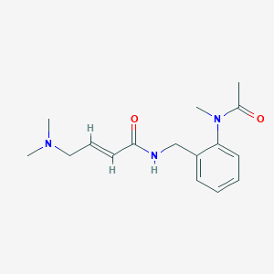 molecular formula C16H23N3O2 B2475420 (E)-N-[[2-[Acetyl(methyl)amino]phenyl]methyl]-4-(dimethylamino)but-2-enamide CAS No. 2411327-54-1