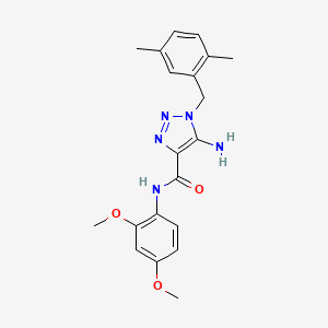 molecular formula C20H23N5O3 B2475421 5-amino-N-(2,4-dimethoxyphenyl)-1-(2,5-dimethylbenzyl)-1H-1,2,3-triazole-4-carboxamide CAS No. 899940-36-4