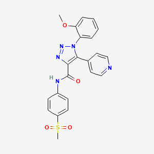 molecular formula C22H19N5O4S B2475425 1-(2-甲氧基苯基)-N-(4-(甲磺酰基)苯基)-5-(吡啶-4-基)-1H-1,2,3-三唑-4-甲酰胺 CAS No. 1795484-65-9