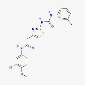 molecular formula C20H19ClN4O3S B2475431 N-(3-氯-4-甲氧基苯基)-2-(2-(3-(间甲苯基)脲基)噻唑-4-基)乙酰胺 CAS No. 921475-03-8