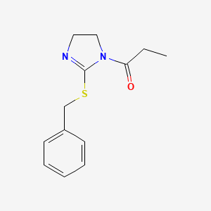 molecular formula C13H16N2OS B2475433 1-(2-Benzylsulfanyl-4,5-dihydroimidazol-1-yl)propan-1-one CAS No. 851863-66-6