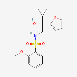 molecular formula C16H19NO5S B2475436 N-(2-シクロプロピル-2-(フラン-2-イル)-2-ヒドロキシエチル)-2-メトキシベンゼンスルホンアミド CAS No. 1396745-98-4