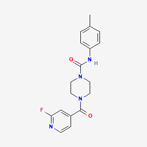 molecular formula C18H19FN4O2 B2475440 4-(2-Fluoropyridine-4-carbonyl)-N-(4-methylphenyl)piperazine-1-carboxamide CAS No. 1436151-22-2