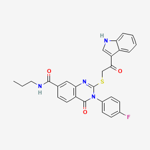 2-((2-(1H-indol-3-yl)-2-oxoethyl)thio)-3-(4-fluorophenyl)-4-oxo-N-propyl-3,4-dihydroquinazoline-7-carboxamide