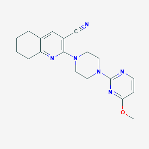 molecular formula C19H22N6O B2475444 2-[4-(4-甲氧基嘧啶-2-基)哌嗪-1-基]-5,6,7,8-四氢喹啉-3-碳腈 CAS No. 2415461-77-5
