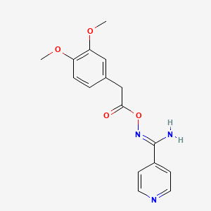 molecular formula C16H17N3O4 B2475447 N'-{[2-(3,4-dimethoxyphenyl)acetyl]oxy}pyridine-4-carboximidamide CAS No. 425411-26-3