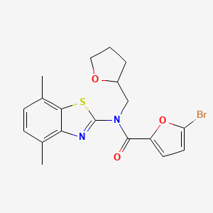 molecular formula C19H19BrN2O3S B2475450 5-bromo-N-(4,7-dimethylbenzo[d]thiazol-2-yl)-N-((tetrahydrofuran-2-yl)methyl)furan-2-carboxamide CAS No. 1172050-80-4