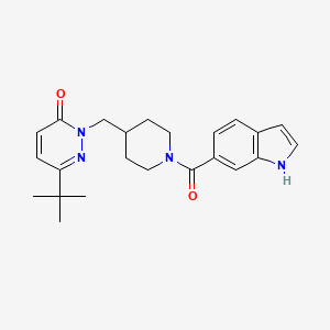 molecular formula C23H28N4O2 B2475455 6-叔丁基-2-{[1-(1H-吲哚-6-甲酰基)哌啶-4-基]甲基}-2,3-二氢哒嗪-3-酮 CAS No. 2202050-14-2