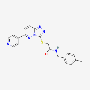 molecular formula C20H18N6OS B2475456 N-[(4-methylphenyl)methyl]-2-[(6-pyridin-4-yl-[1,2,4]triazolo[4,3-b]pyridazin-3-yl)sulfanyl]acetamide CAS No. 891112-78-0