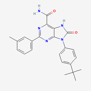 molecular formula C23H23N5O2 B2475460 9-(4-tert-butylphenyl)-2-(3-methylphenyl)-8-oxo-7H-purine-6-carboxamide CAS No. 898446-51-0