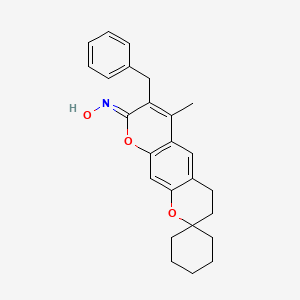 molecular formula C25H27NO3 B2475461 (Z)-8'H-7'-benzyl-6'-methyl-3',4'-dihydro-8'H-spiro[cyclohexane-1,2'-pyrano[3,2-g]chromen]-8'-one oxime CAS No. 1133822-77-1
