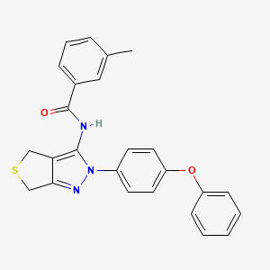 molecular formula C25H21N3O2S B2475463 3-甲基-N-(2-(4-苯氧基苯基)-4,6-二氢-2H-噻吩并[3,4-c]吡唑-3-基)苯甲酰胺 CAS No. 396719-86-1